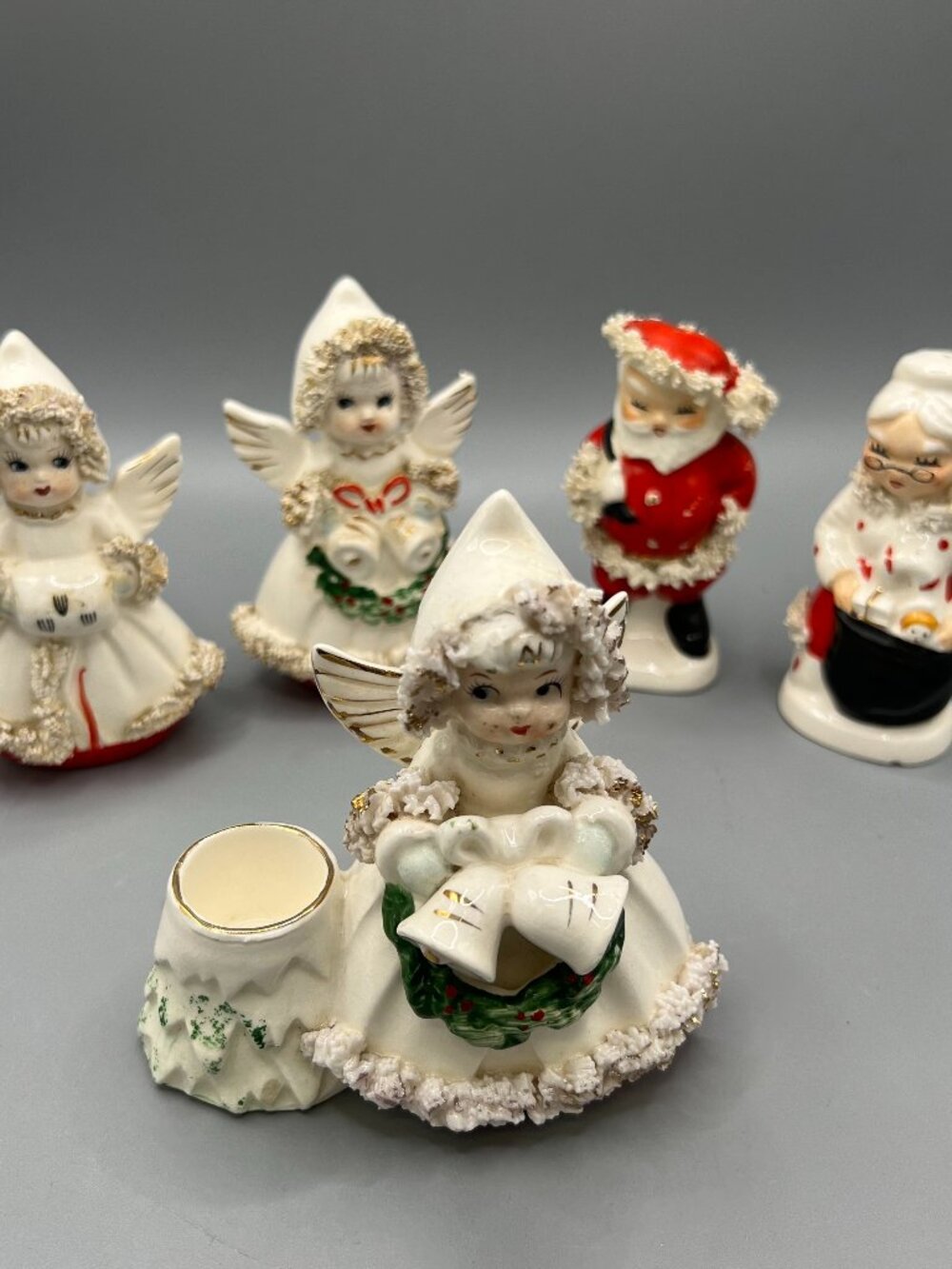 Spaghetti Salt Pepper Japan Christmas Angels Santa Claus Random Lot of 5 (Flaws)